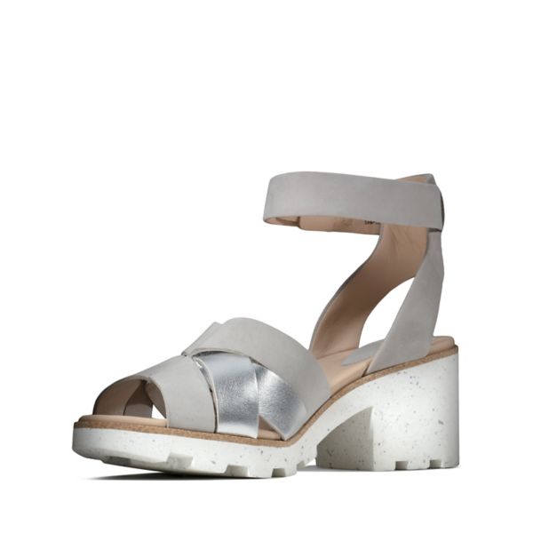Clarks Womens Rene Daisy Sandals Silver | CA-1489562